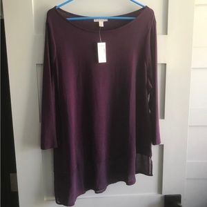 Dressbarn, Dark Purple Tunic, NWT, Size 1X